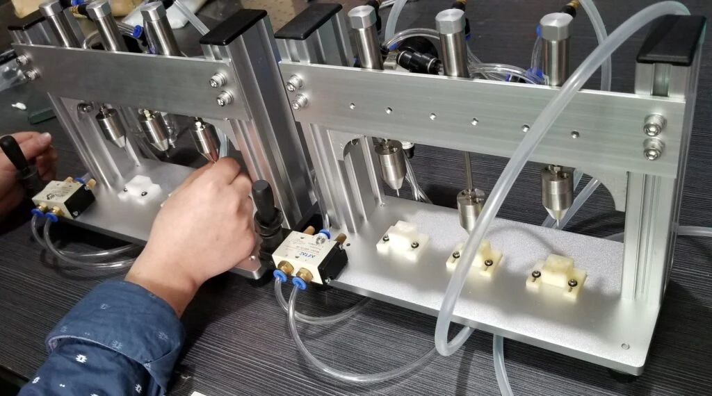 The factory has also completed another pneumatic spring attacher machine: