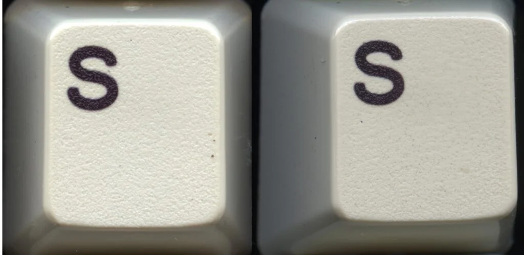 texture comparison new production original 6110344 Jun 1984 keys same keys after 4 years Copy Copy