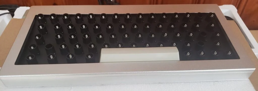 Brand New Model F August Update – keyboards continue shipping, new Beam Spring project launch, and more! 10 Keen-eyed folks will notice an error in the flipper placement around the | and Enter keys for one board – some of the many errors needing to be addressed during the QC process (was fixed soon after the photo was taken). These errors and other errors such as mislabeled variation numbers from the factory on the boxes have slowed down the QC process and is one of the reasons I will continue mailing out keyboards the rest of the year most likely.