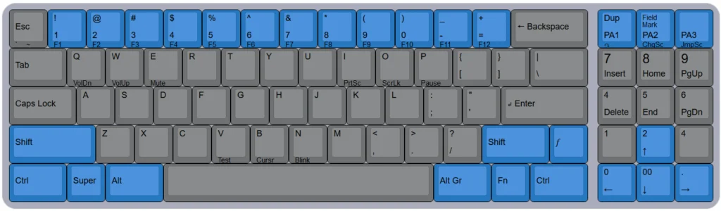 I am sharing (with permission) another nice color combination that someone sent me, with the plan to install the custom 12 Key Industrial SSK set when it is ready (the factory is still wrapping up the remaining custom keys and sets and should wrap things up by year end – the approval process has taken longer than expected for these sets but I’d rather see adequately-aligned sets before rapid sublimation can start – every offered key set style has its alignment and content checked to make sure it is good, before the remaining sets can be sublimated).