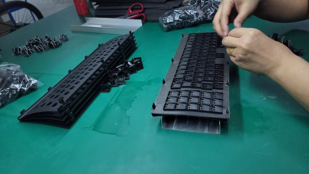 Brand New Model F March 2022 Update – third container shipment currently at sea, 2022 shipping plans, and more! 6 This photo also shows the more authentic XT style foam being used for the current container shipment, as opposed to the foam used for prior shipments. As the new foam is less dense, I expect it will result in sound quality that is slightly less muffled, but this may not be noticeable. For those who prefer the higher sound dampening properties of the older foam, all of the extra foam is still that style (there is no option to get extras of the XT style foam at this time, besides the foam for the IBM XT keyboard itself which is still available in limited quantities).