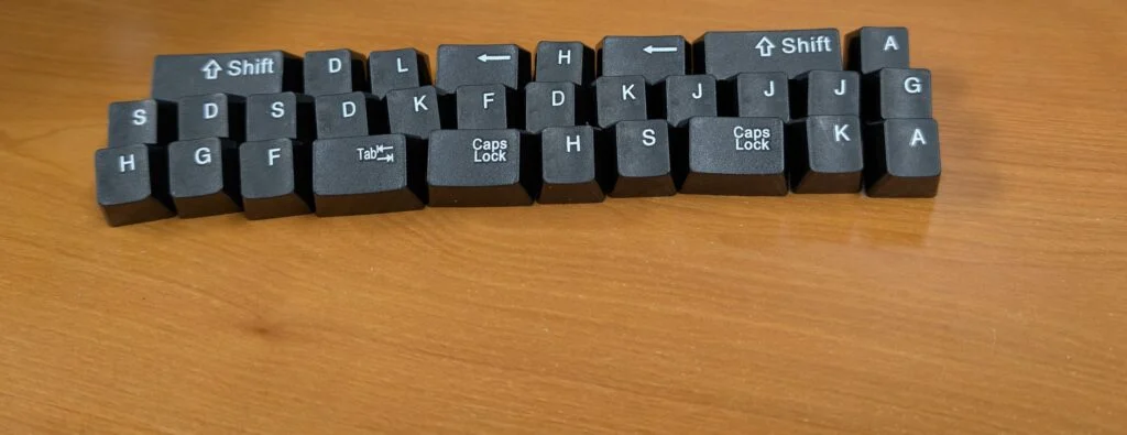 Please disregard the lack of alignment for these test prints; the production keys will have normal alignment.