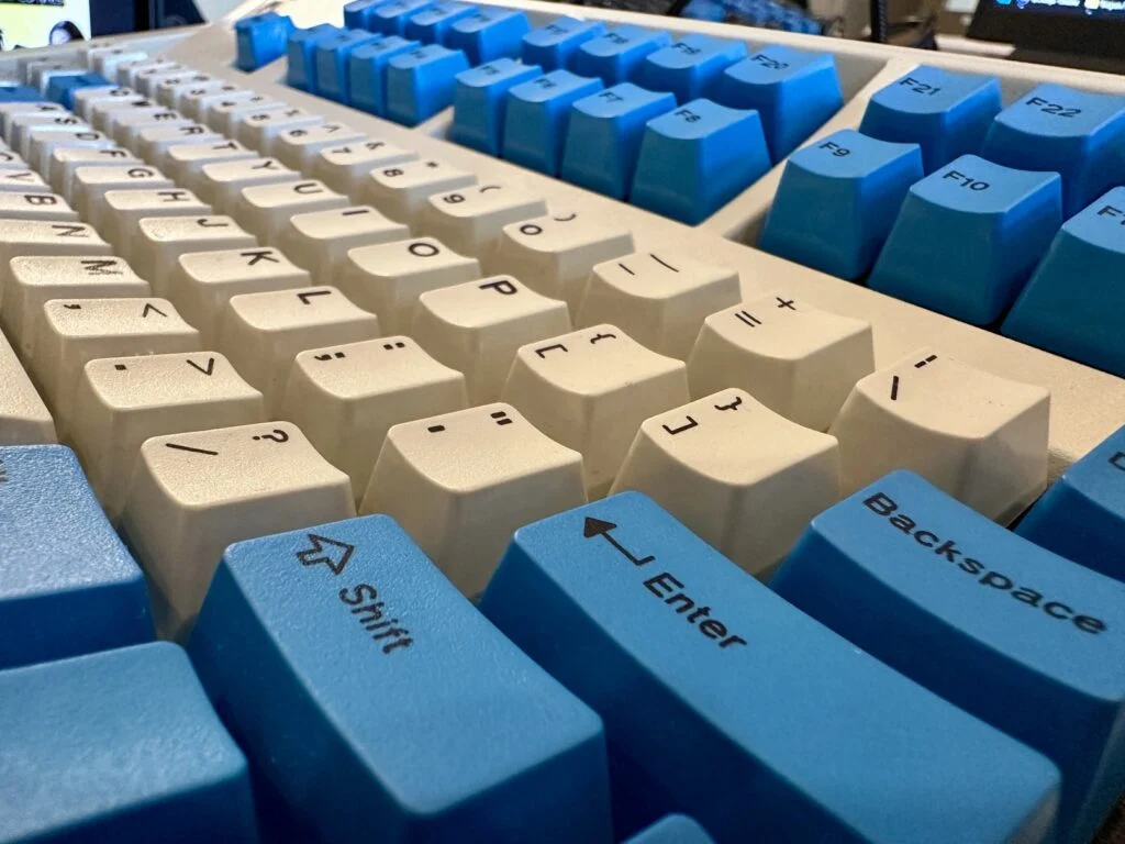 I like how these days the old style keyboards are bigger and heavier than the entire computers they are used with!