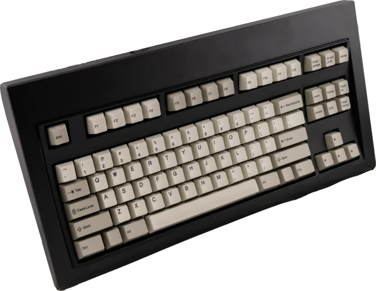 Brand New Model F Keyboards 30 Colors from left to right: Off-White/Beige, Industrial Gray, Black, Regular Gray, Dark Blue, Light Blue, True Red