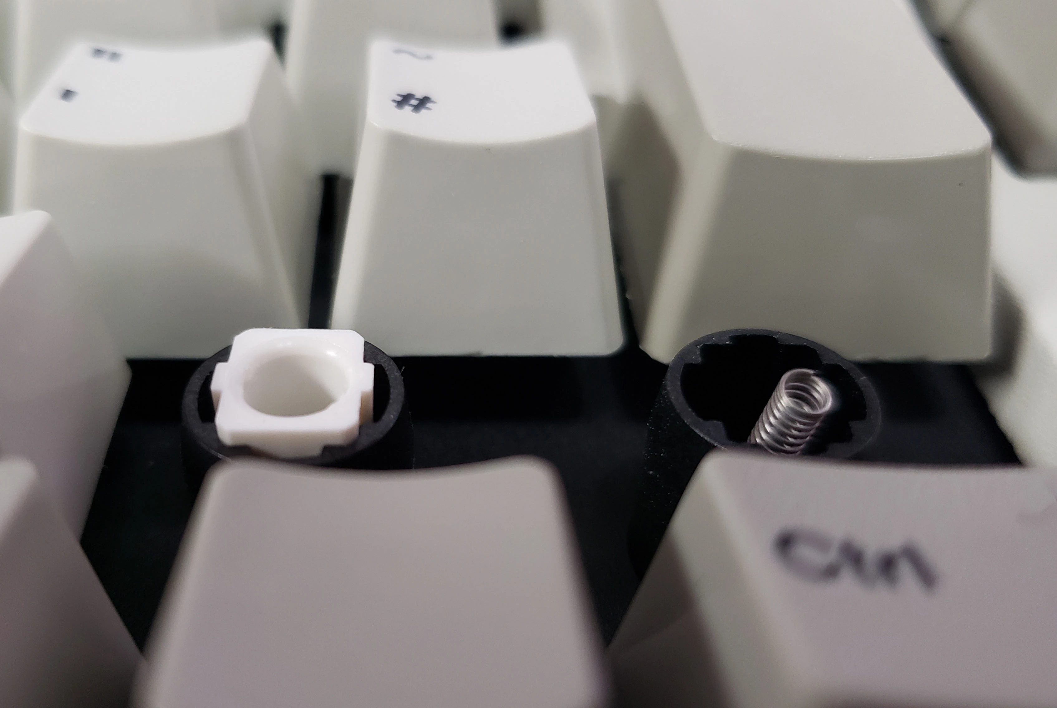 Model F Manual 20 Stabilizer insert height — keep 0.5-1mm above barrel top for shift keys