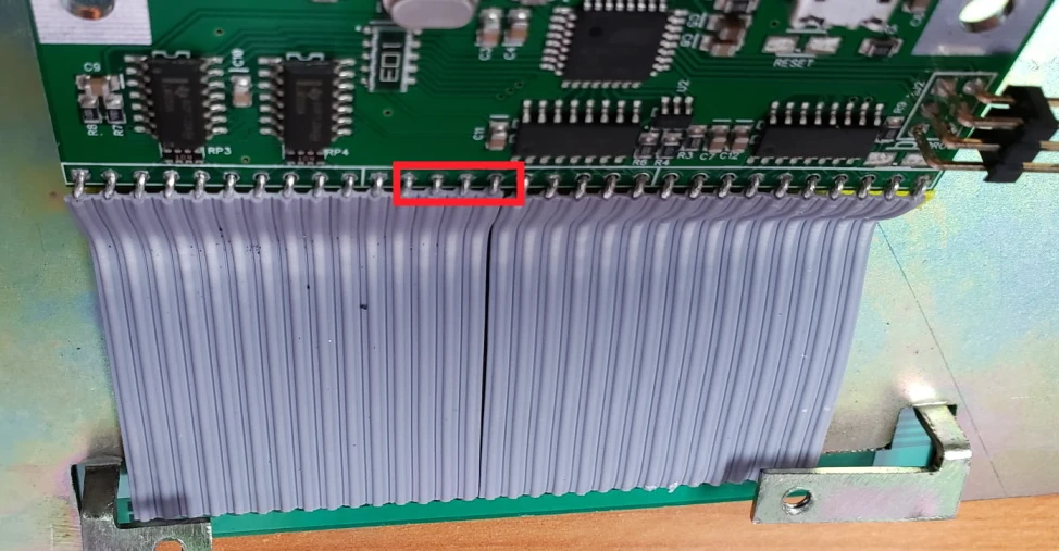 Model F Manual 46 Example solder location to fix row/column issues