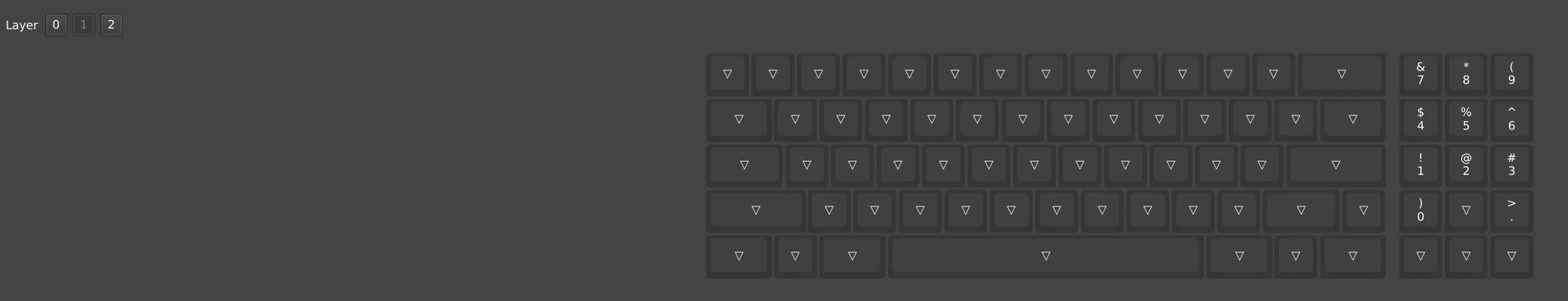 Model F Manual 72 Vial screenshot — key mapping